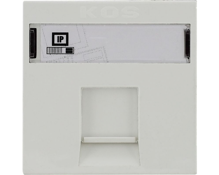Gniazdo komputerowe (teleinformatyczne) pojedyncze typu MOLEX z zasłoną i etykietą białe KOS45 350465