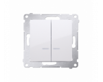 Łącznik krzyżowy podwójny z podświetleniem LED bez piktogramu (moduł) 10AX 250V, szybkozłącza, biały DW7/2L.01/X/11