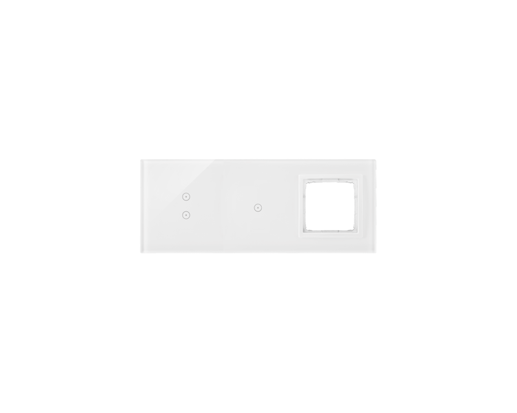 Panel dotykowy 3 moduły Moduł 1:2 pola dotykowe pionowe Moduł 2:1 pole dotykowe Moduł 3:otwór na osprzęt Simon 54 biała perła DS