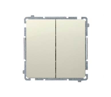 Łącznik schodowy podwójny bez piktogramu (moduł) 10AX 230V, zaciski śrubowe, beżowy BMW6/2.01/X/12