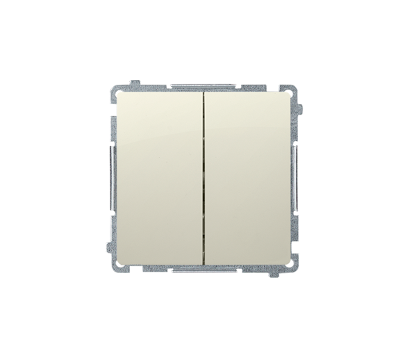 Łącznik schodowy podwójny bez piktogramu (moduł) 10AX 230V, zaciski śrubowe, beżowy BMW6/2.01/X/12