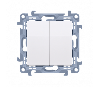 Łącznik schodowy podwójny z podświetleniem LED bez piktogramu biały 10AX CW6/2L.01/X/11