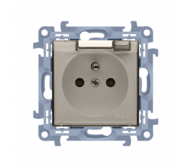 Gniazdo pojedyncze do wersji IP44 - bez uszczelki - klapka transparentna kremowy 16A CGZ1BCU.01/41A