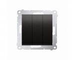 Przycisk potrójny z podświetleniem LED (moduł) 10AX, 250V, szybkozłącza, czarny DP31L.01/49