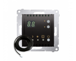 Regulator temperatury z wyświetlaczem z czujnikiem zewnętrznym (moduł) 16(2) A, 230V, czarny  W komplecie czujnik zewnętrzny (so