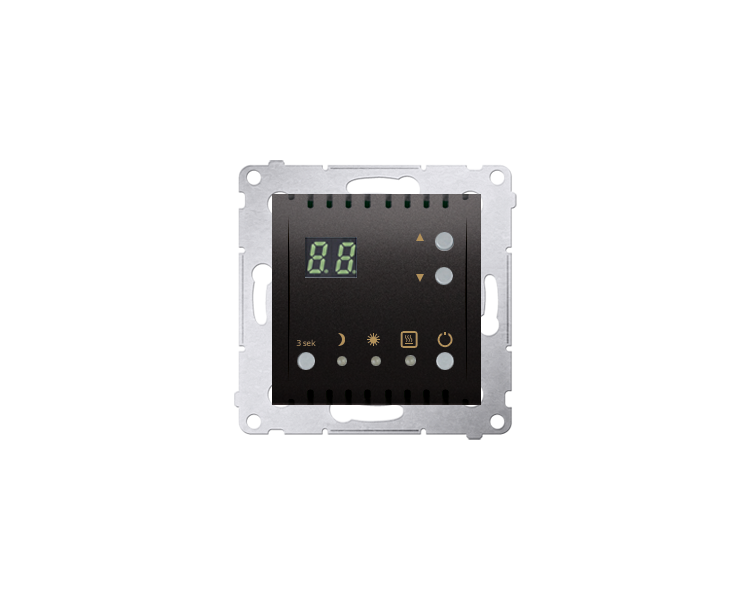 Regulator temperatury z wyświetlaczem z czujnikiem wewnętrznym (moduł) 16(2) A, 230V, czarny DTRNW.01/49