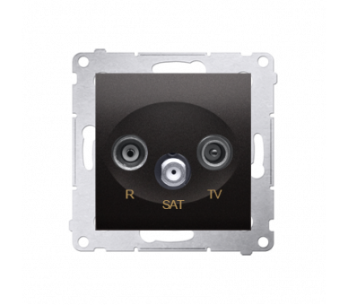 Gniazdo antenowe R-TV-SAT przelotowe (moduł), czarny DASP.01/49