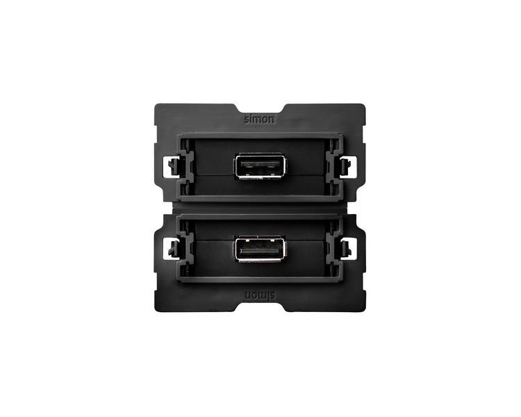 Gniazdo USB podwójne, 2.0, typ A żeńskie (mechanizm), zaciski śrubowe 10000562-039 Simon100