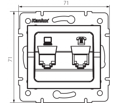 Gniazdo komputerowo-telefoniczne (RJ45 Cat 5e+RJ11) LOGI grafitowe