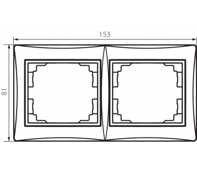 Ramka podwójna pozioma DOMO perłowa
