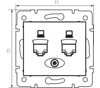 Gniazdo komputerowe podwójne niezależne (2x RJ45Cat 5e Jack) DOMO białe