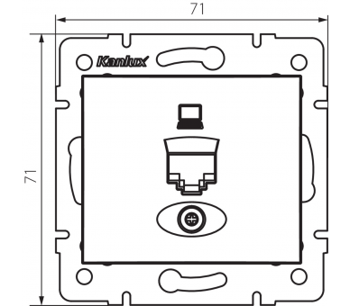 Gniazdo komputerowe pojedyncze (RJ45Cat 5e Jack) DOMO grafitowe