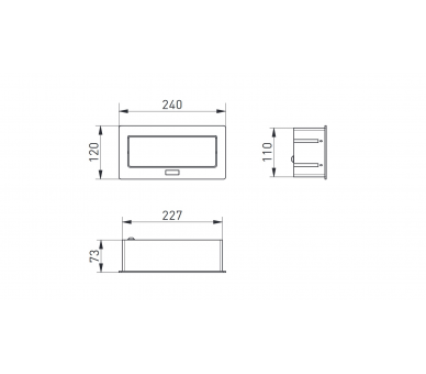 Gniazdo meblowe biurkowe wpuszczane SOFT, 2x gniazdo Schuko + 2x USB, aluminium