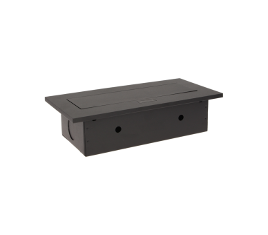 Gniazdo meblowe biurkowe z grubym rantem, wpuszczane, 2x gniazdo z uziemieniem + 3x USB, czarne