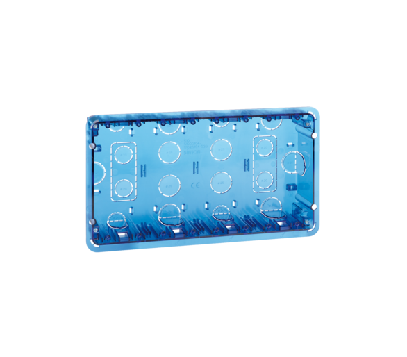 Puszka podtynkowa SIMON 500 4×S500 8×K45 niebieski transparentny 51020104-039
