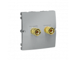 Gniazdo głośnikowe pojedyncze aluminiowy, metalizowany MGL2.02/26
