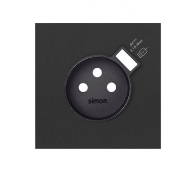 Panel 1-krotny gniazdo z ładowarką USB, czarny mat 10020121-238 Simon100