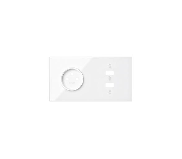 Panel 2-krotny 1 gniazdo + 2x1 ładowarka USB SmartCharge 2x 2,1 A, biały 10020228-130 Simon100