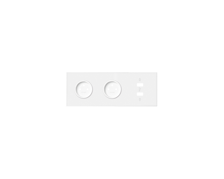 Panel 3-krotny 2 gniazda + 1 podwójna ładowarka USB, biały mat 10020320-230 Simon100