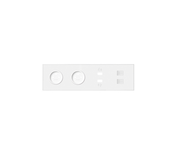 Panel 4-krotny 2 gniazda + 2x1 ładowarka USB + 2xRJ45, biały mat 10020407-230 Simon100