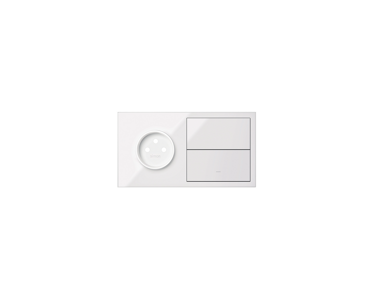 Panel 2-krotny 1 gniazdo + 1 klawisz + 1 zaślepka, biały mat 10020221-230 Simon100