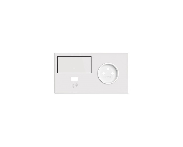 Panel 2-krotny 1 gniazdo + 1 klawisz + 1 ładowarka USB (prawa strona), biały mat 10020224-230 Simon100
