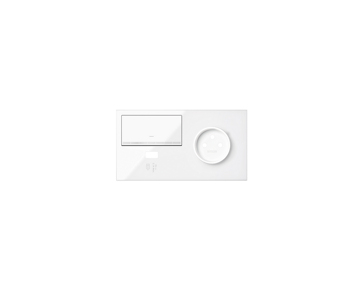 Panel 2-krotny 1 gniazdo + 1 ściemniacz + 1 ładowarka USB (prawa strona), biały 10020227-130 Simon100