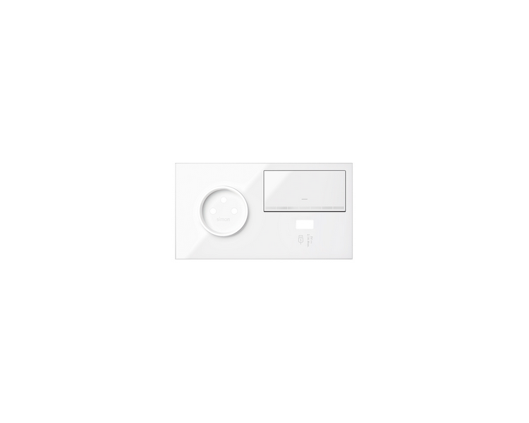 Panel 2-krotny 1 gniazdo + 1 ściemniacz + 1 ładowarka USB (lewa strona), biały 10020231-130 Simon100