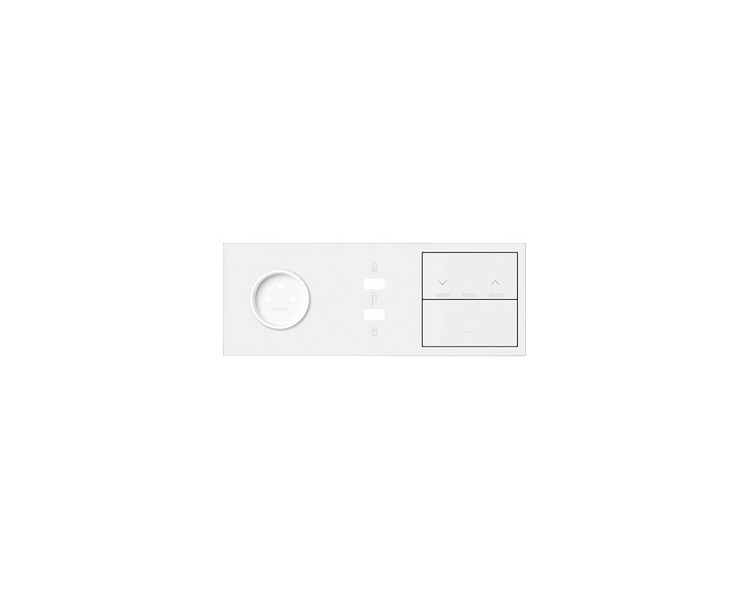 Panel 3-krotny 1 gniazdo + 1 podwójna ładowarka USB + 1 przycisk żaluzjowy + 1 klawisz, biały mat 10020319-230 Simon100