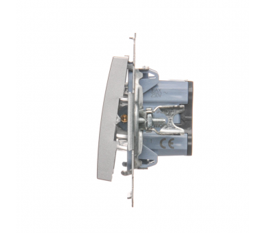 Łącznik jednobiegunowy z podświetleniem LED (moduł) 16AX 250V, zaciski śrubowe, srebrny mat, metalizowany DW1AL.01/43
