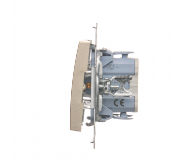 Łącznik jednobiegunowy z sygnalizacją załączenia LED (moduł) 10AX 250V, szybkozłącza, złoty mat, metalizowany DW1ZL.01/44