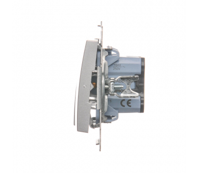 Łącznik świecznikowy z podświetleniem LED do wersji IP44 (moduł) 16AX 250V, zaciski śrubowe, srebrny mat, metalizowany DW5ABL.01