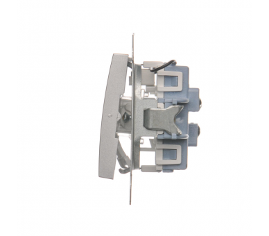 Łącznik schodowy podwójny z podświetleniem LED (moduł) 10AX 250V, zaciski śrubowe, srebrny mat, metalizowany DW6/2L.01/43