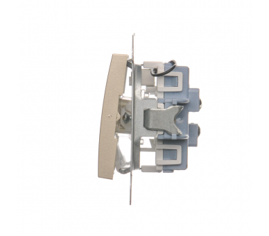 Łącznik schodowy podwójny z podświetleniem LED (moduł) 10AX 250V, zaciski śrubowe, złoty mat, metalizowany DW6/2L.01/44