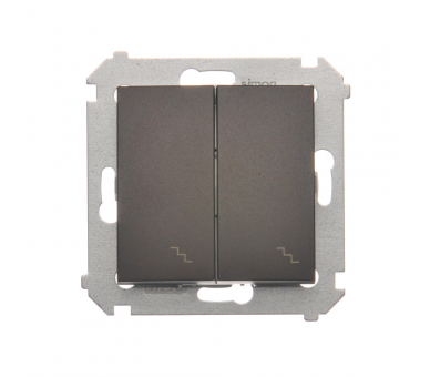 Łącznik schodowy podwójny z podświetleniem LED (moduł) 10AX 250V, zaciski śrubowe, brąz mat, metalizowany DW6/2L.01/46