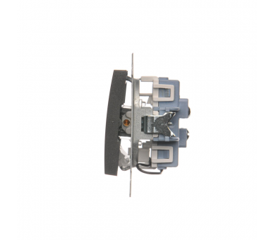 Łącznik schodowy podwójny z podświetleniem LED (moduł) 10AX 250V, zaciski śrubowe, antracyt, metalizowany DW6/2L.01/48