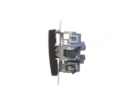 Łącznik schodowy podwójny z podświetleniem (moduł) 10AX, 250V, zaciski śrubowe, czarny DW6/2L.01/49