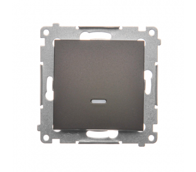 Łącznik schodowy z podświetleniem LED bez piktogramu (moduł) 10AX 250V, szybkozłącza, brąz mat DW6L.01/X/46