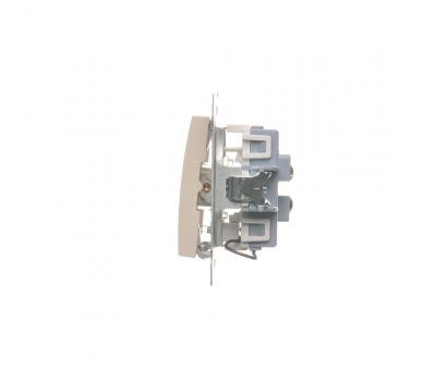 Łącznik schodowy podwójny z podświetleniem LED bez piktogramu (moduł) 10AX 250V, zaciski śrubowe, kremowy DW6/2L.01/X/41