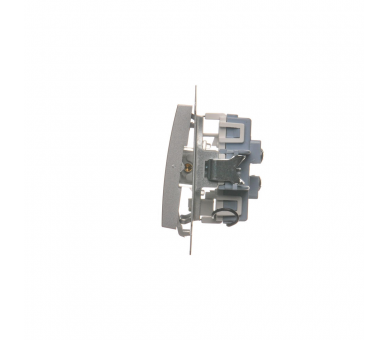 Łącznik schodowy podwójny z podświetleniem LED bez piktogramu (moduł) 10AX 250V, zaciski śrubowe, srebrny mat DW6/2L.01/X/43