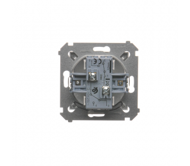 Łącznik schodowy podwójny z podświetleniem LED bez piktogramu (moduł) 10AX 250V, zaciski śrubowe, srebrny mat DW6/2L.01/X/43