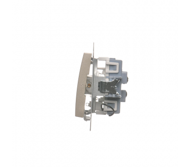 Łącznik schodowy podwójny z podświetleniem LED bez piktogramu (moduł) 10AX 250V, zaciski śrubowe, złoty mat DW6/2L.01/X/44