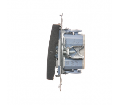 Łącznik krzyżowy podwójny (moduł) 10AX 250V, szybkozłącza, antracyt, metalizowany DW7/2.01/48