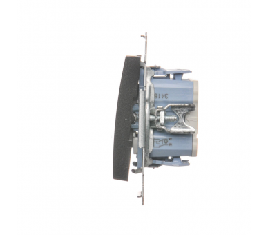 Łącznik krzyżowy podwójny z podświetleniem LED (moduł) 10AX 250V, szybkozłącza, antracyt, metalizowany DW7/2L.01/48
