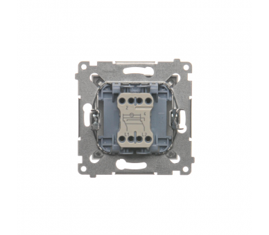 Łącznik krzyżowy z podświetleniem LED bez piktogramu (moduł) 10AX 250V, szybkozłącza, srebrny mat DW7L.01/X/43