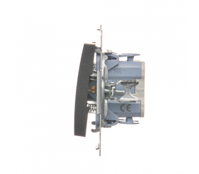 Przycisk "dzwonek" (moduł) 10AX 250V, szybkozłącza, antracyt, metalizowany DD1.01/48
