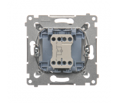 Przycisk "dzwonek" z podświetleniem LED (moduł) 10AX 250V, szybkozłącza, srebrny mat, metalizowany DD1L.01/43