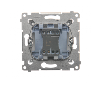 Przycisk "dzwonek" z podświetleniem LED (moduł) 16AX 250V, zaciski śrubowe, srebrny mat DD1AL.01/43