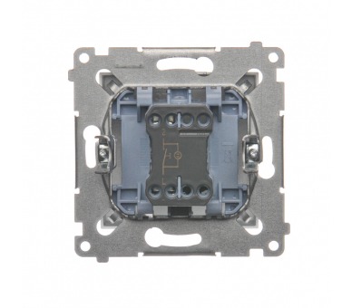 Przycisk "światło" z podświetleniem LED (moduł) 16AX 250V, zaciski śrubowe, srebrny mat, metalizowany DS1AL.01/43