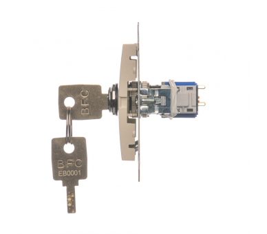 Łącznik na kluczyk jednobiegunowy - 2 pozycyjny „0-I” (moduł) 5A 250V, do lutowania, kremowy DW1K.01/41